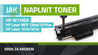 Návod k plnění tonerů HP W1106A, HP Laser 107w/107a/MFP 135w/137fnw