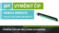 Jak vyměnit čip na válci Konica Minolta DR311 DR311K, bizhub C220/C280/C360