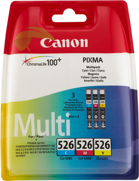 Canon CLI-526 Multi-Pack 4541B006 originálních náplní tříbarevná, Pixma MG5150/MG5250/MG5350/MG6150