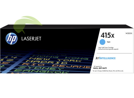 Toner HP 415X, W2031X originální cyan, LaserJet M454/M479