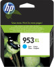 HP F6U16AE, HP 953XL originální náplň cyan, OfficeJet Pro 7740/8210/8218/8710/8715