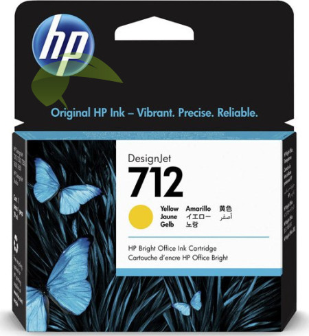 HP 3ED69A, HP 712 originální náplň žlutá, DesignJet T230/T250/ T630/T650