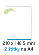 Samolepicí etikety A4 (2/A4, 210×148,5mm, 100ks)